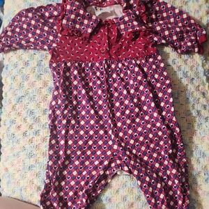 Kids Red and Blue Patterned One Piece